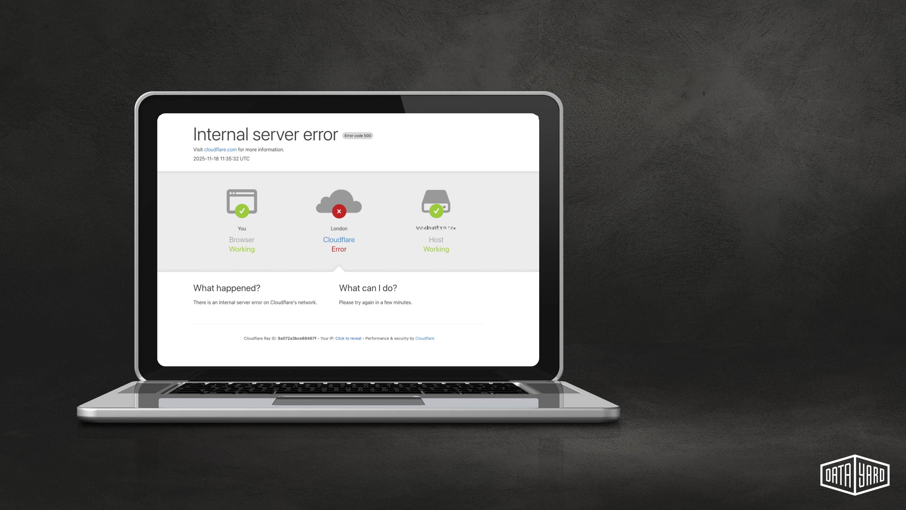 Cloudflare outage picture of laptop in November 2025