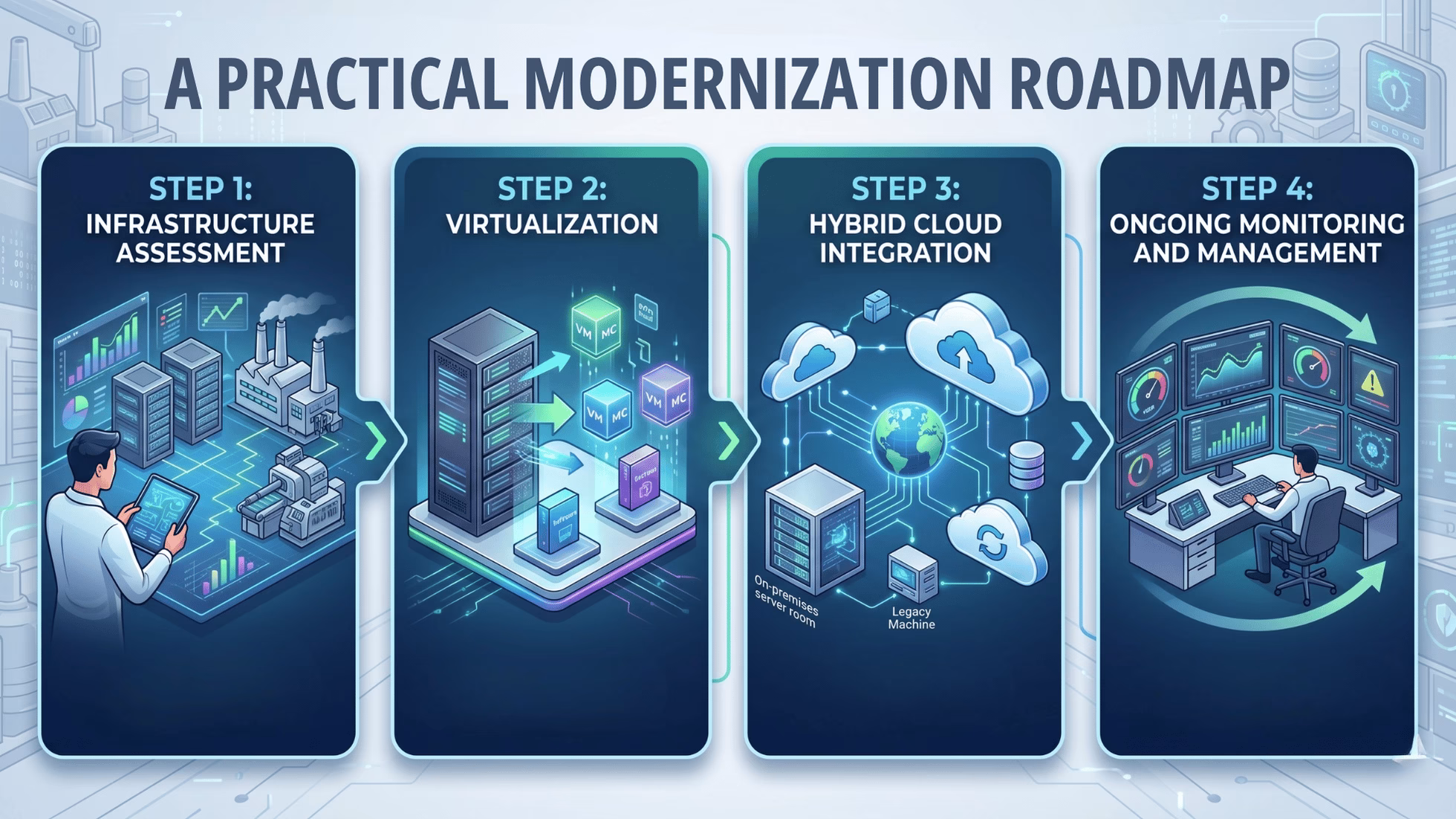 Legacy system modernization roadmap &mdash; phased approach for manufacturing companies